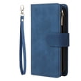 thumbnail image 1 of Zipper Wallet Case for Samsung Galaxy A14 5G with Large Capacity Card Slots Holder Flip Folio Cover, Premium PU Leather Magnetic Clasp Wrist Strap Kickstand Soft Silicone Shockproof Case,Blue, 1 of 6