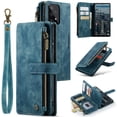 thumbnail image 1 of Zipper Wallet Case for Samsung Galaxy A53 5G, Premium PU Leather Wrist Hand Strap Card Slots Holder Flip Folio Cover with Magnetic Suction Kickstand Large Capacity Shockproof Case, Blue, 1 of 10