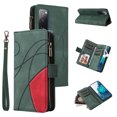 thumbnail image 1 of Zipper Wallet Case for Samsung Galaxy S20 FE Large Capacity Card Slots Holder Magnet Clasp Cover, Luxury PU Leather Anti-Shock Flip Folio Case with Kickstand Wrist Strap Handbag Protective Case,Green, 1 of 9