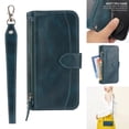 thumbnail image 1 of Zipper Wallet Case for Samsung Galaxy S24 Ultra, Detachable Shoulder Strap Crossbody Luxury PU Leather Wrist Strap Handbag Magnetic Clasp Cover with Kickstand Card Slots Holder Case, Green, 1 of 9