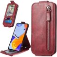 thumbnail image 1 of Zipper Wallet Case for Xiaomi Redmi Note 11 Pro with Card Holder Slot, PU Leather Adjustable Kickstand Flip Handbag Phone Cover for Xiaomi Redmi Note 11 Pro/Redmi Note 11E Pro SDLL Red, 1 of 14