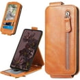 thumbnail image 1 of Zipper Wallet Case for Google Pixel 7 with Card Holder Slot, PU Leather Adjustable Kickstand Flip Handbag Phone Cover for Google Pixel 7 SDLL Orange, 1 of 14