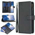 thumbnail image 1 of Zipper Wallet Case for iPhone 14 Plus Wrist Hand Strap Case, Premium PU Leather Flip Folio Cover with Card Slots Kickstand Magnetic Clasp Case for iPhone 14 Plus,Black, 1 of 5