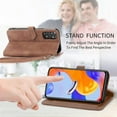 thumbnail image 1 of Zipper Wallet Cover For iPhone 15 brown Magnetic Leather Case, 1 of 3