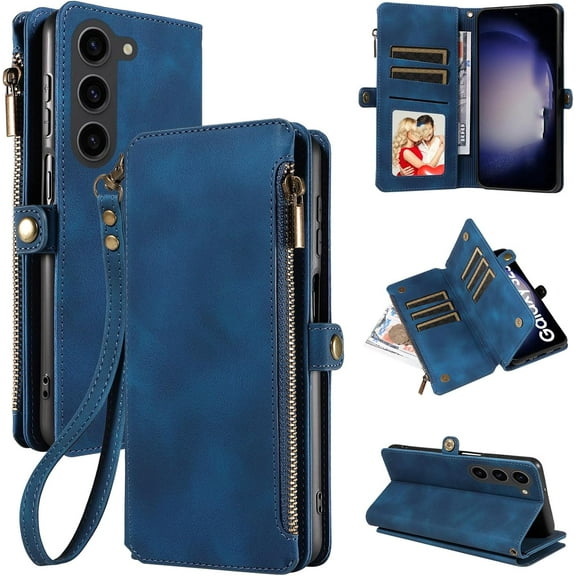 Zipper Wallet Leather Stand Phone Case for Samsung Galaxy A51 A71 4G 5G, Hand Rope, Bracket, Magnetic Copper Buckle Back Cover, Portable Shell