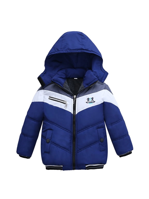 Zipper Windproof Jean Jacket Boys Coat Stripe Boys s Jacket for Teenagers Jacket Toddler Winter Hooded Coat Boys Coat&Jacket