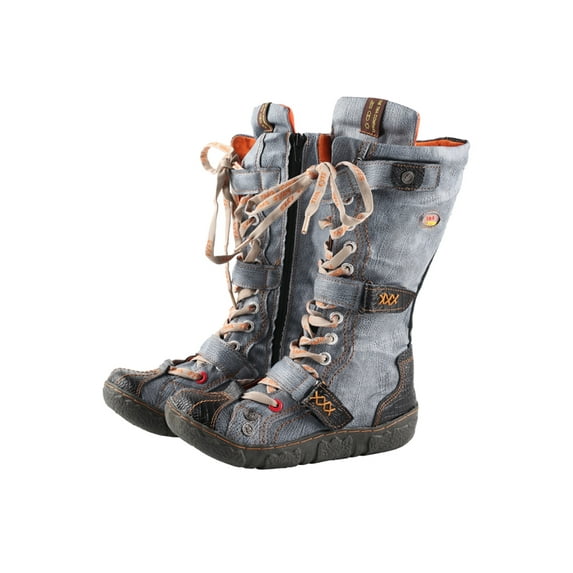 TMA EYES Zipper and Strap Style Casual High - top Boots