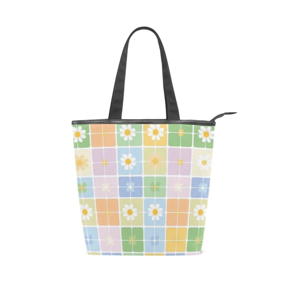 Zipper canvas bag, large capacity large size practical handbag, durable Canvas with leather material, DIY personalized pattern customization. Seamless Pattern