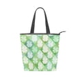 thumbnail image 1 of Zipper canvas bag large capacity large size practical handbag durable Canvas with leather material Diamond-shaped Four-leaf Clover, 1 of 7