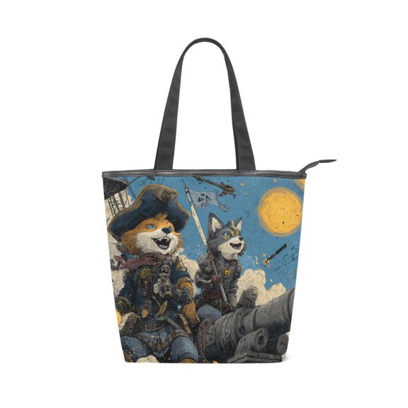 Zipper canvas bag large capacity large size practical handbag durable Canvas with leather material Fox Wars