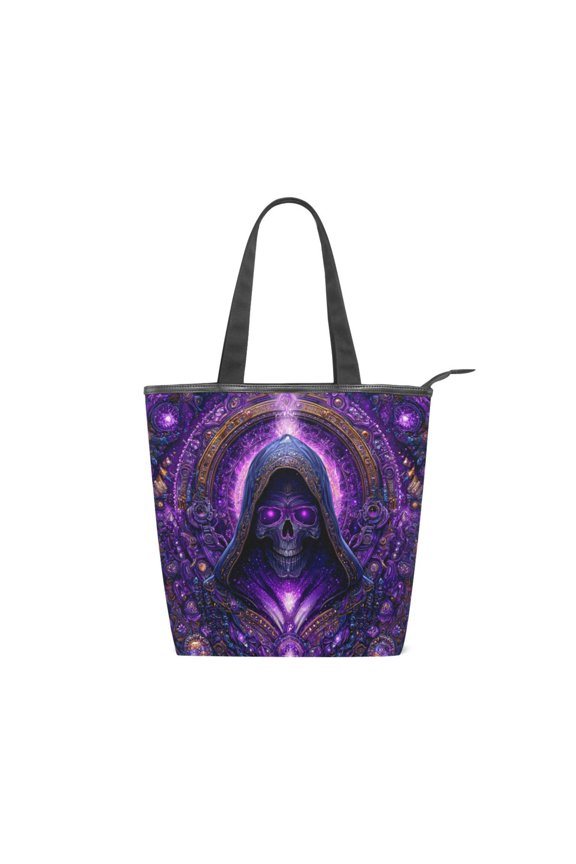 Zipper canvas bag large capacity large size practical handbag durable Canvas with leather material Shinigami Magic Card