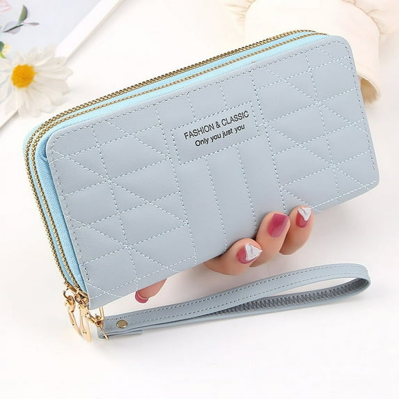 Zipper clutch wallet women's wallet long fashion large capacity double layer money clip phone bag card bag coin purse
