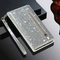 thumbnail image 1 of Zipper flip wallet glitter leather phone case for Google Pixel 9 Pro XL 8A 7A 6A 8pro 7 6pro with card slots cover, 1 of 9