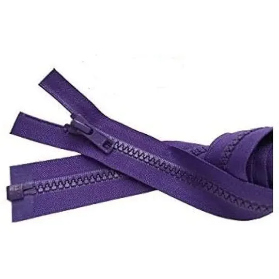 ZipperStop Distributor YKK - 30 Inches Sport Vislon Jacket Zipper, YKK #5 Molded Plastic Separating - Medium Weight Made in USA (Purple #218)