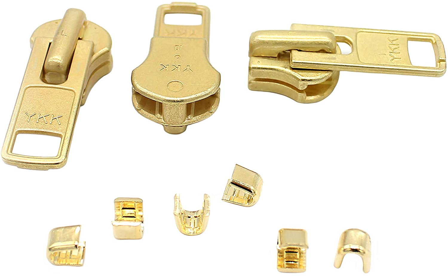 Zipper Repair Kit - #10 Heavy Duty YKK Antique Brass Jacket Zipper Sliders  with Top Stops Included - Choose Your Quantity - Made in The United States