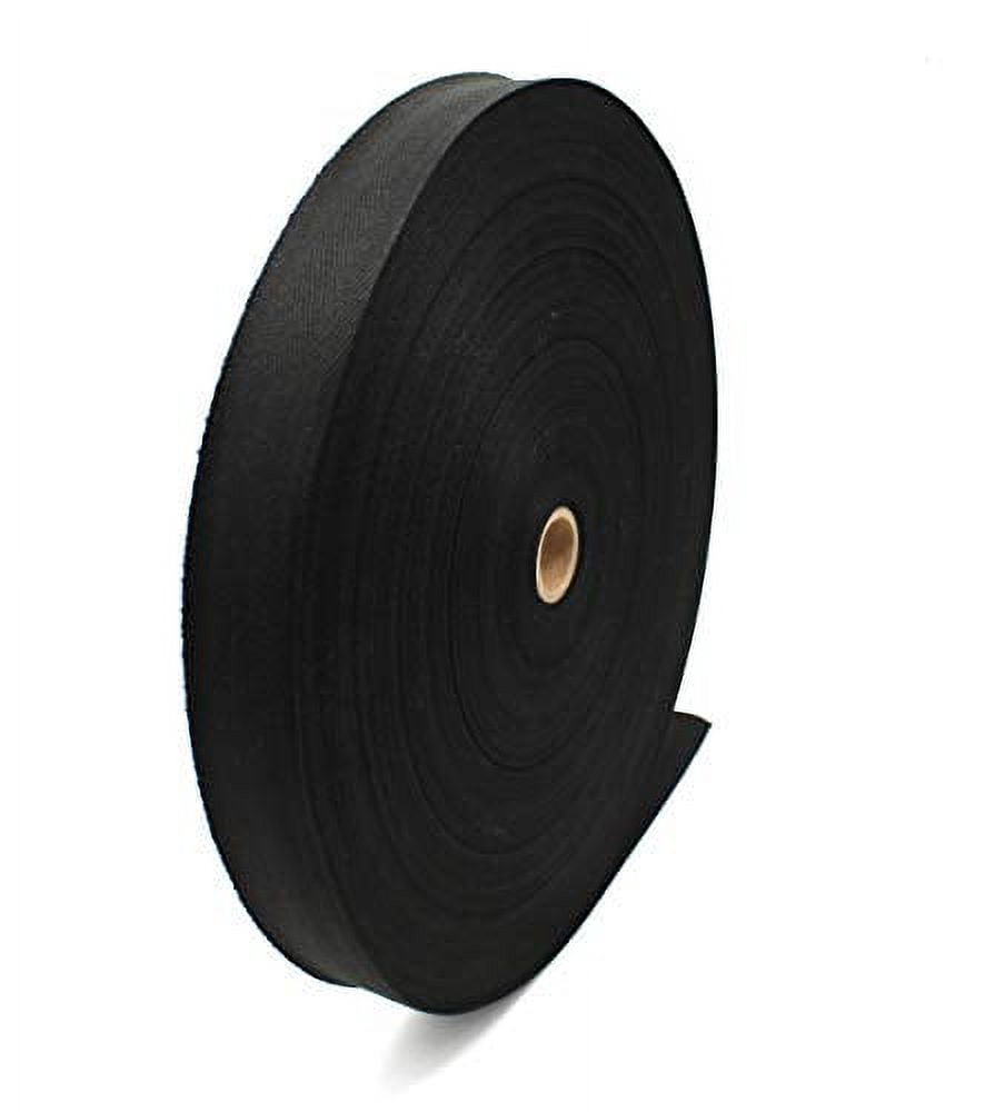 ZipperStop Wholesale - 100% Cotton Twill Tape Ribbon 100 YDS/ROLL Made in The USA (1", Black)