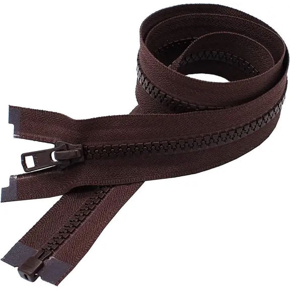 ZipperStop Wholesale Authorized Distributor YKK 16" Sport Vislon Zipper ~ YKK #5 Molded Plastic ~ Separating - 917 Dark Chocolate Brown (1 Zippers/Pack)