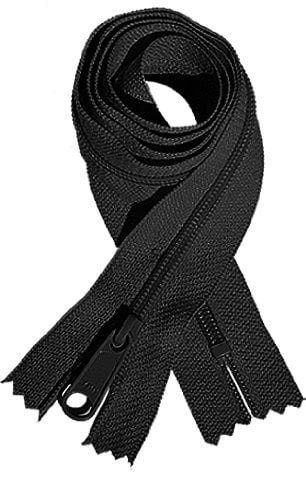 ZipperStop Wholesale Authorized Distributor YKK® #4.5 Handbag Zipper 36" inch with Extra-long Pull Slider ~ Closed Bottom ~ Black (12 Zippers)