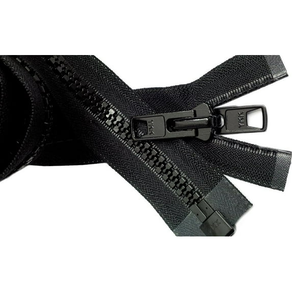 ZipperStop Wholesale Authorized Distributor YKK® Bimini Boat,Tent,Canvas top, Sleeping bag #10 Black Marine Double Pull Reversible Zipper 58" inch~