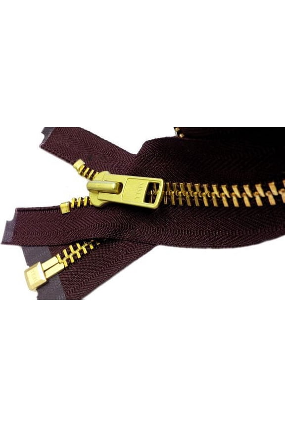 Wholesale Authorized Distributor YKKSale 23" Extra Heavy Duty Jacket Zipper (Special Custom) YKK #10 Brass Separating ~ Color 864 Cranberry Wine (1 Zipper/pack)