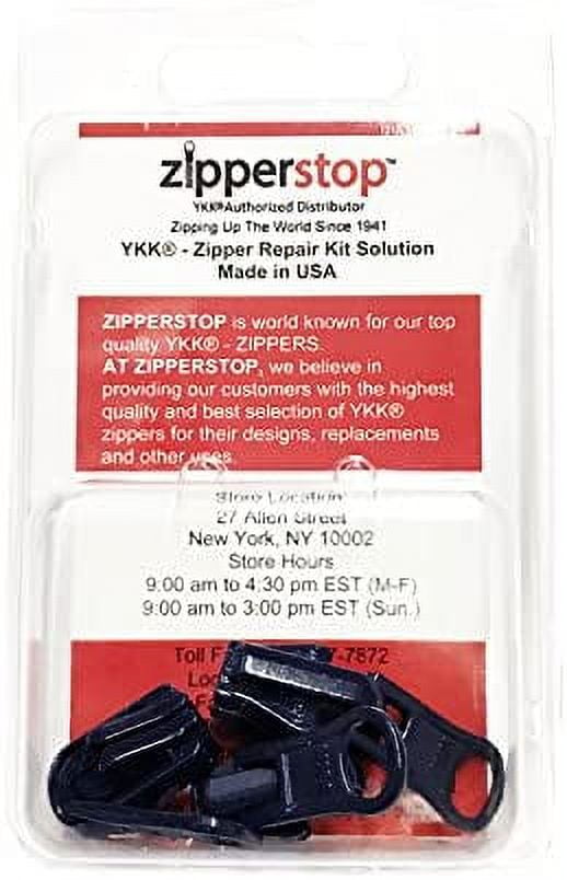ZipperStop Wholesale Distributor YKK Zipper Repair Kit Solution, YKK #5  Molded Reversible Fancy Pulls Vislon Slider Made in USA - 3 Pulls Per Pack  (Hot Red 3pcs)