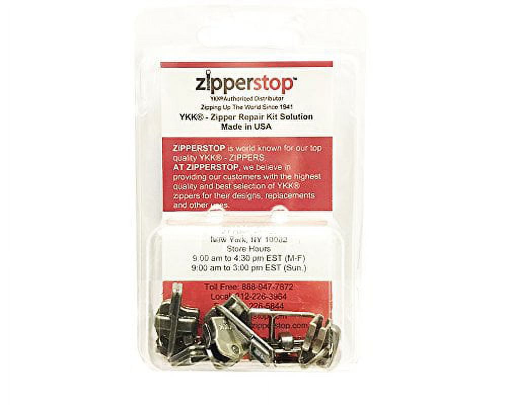 YKK Zipper Repair Kit Solution Assorted Sliders Easy Container