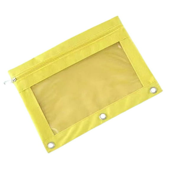 Zippered Binder Pencil Pouch Pen Case with 3 Rings Bag Multicolored Pencil