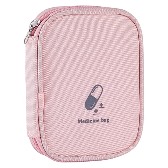Zippered Bottle Organizer Bag Kit, Travel Business Trip Prevention Bag, Portable Outdoor First Aid Organizer (Light Pink)