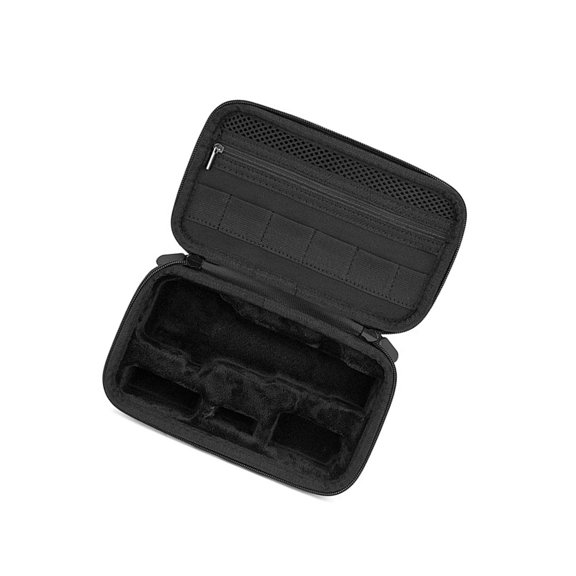 Zippered Camera Case, Hard Shell EVA with Mesh Pocket, Separate Accessory Spaces, and Travel Storage for Backpack Carry and Home Use, Black