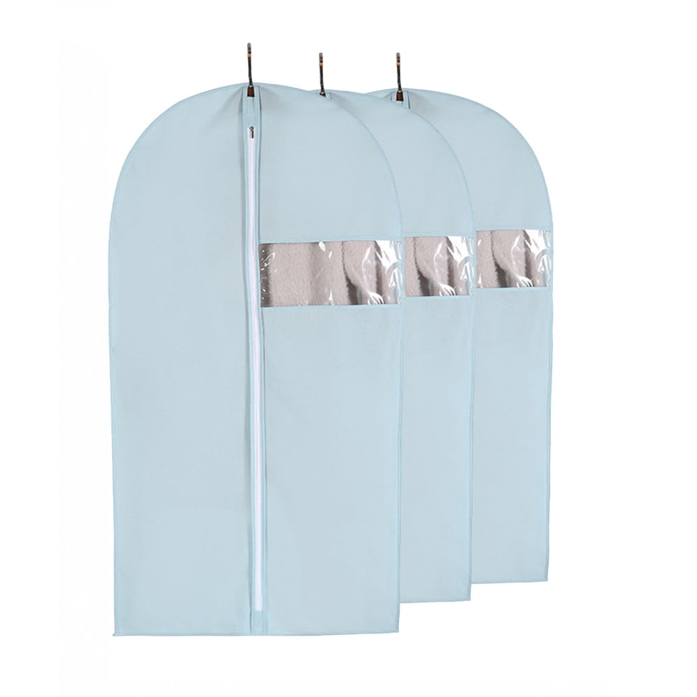 Zippered Colorful Garment Bag,Dust-Proof Suit Bag Garment Cover,Hanging Clothes Cover for Coat, Jacket, Sweater,Shirts,Travel & Clothing Storage,3PCS,24"X47"