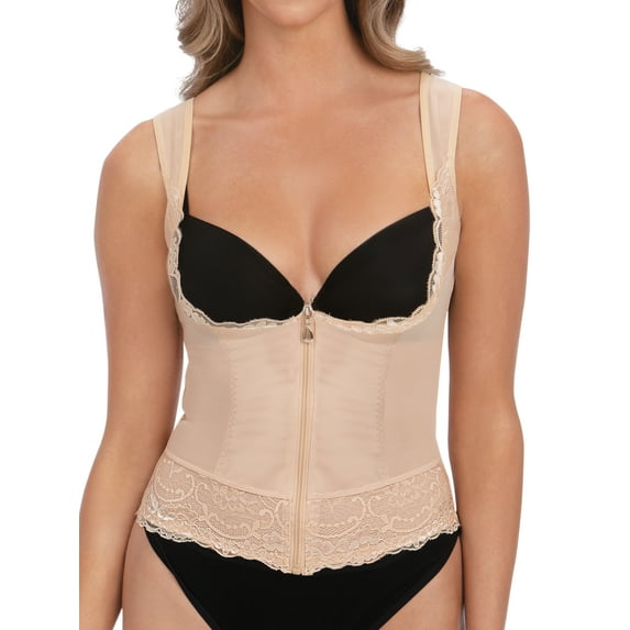 Zippered Criss-Cross Back Slimming Shape Vest