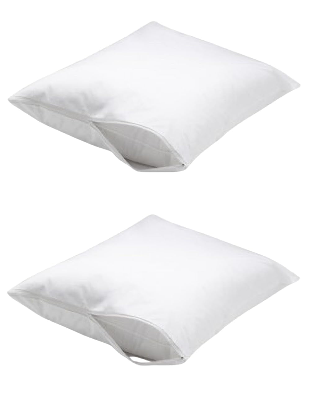 Zippered Fabric Pillow Protector Covers Encasing 20" x 30" Pillows