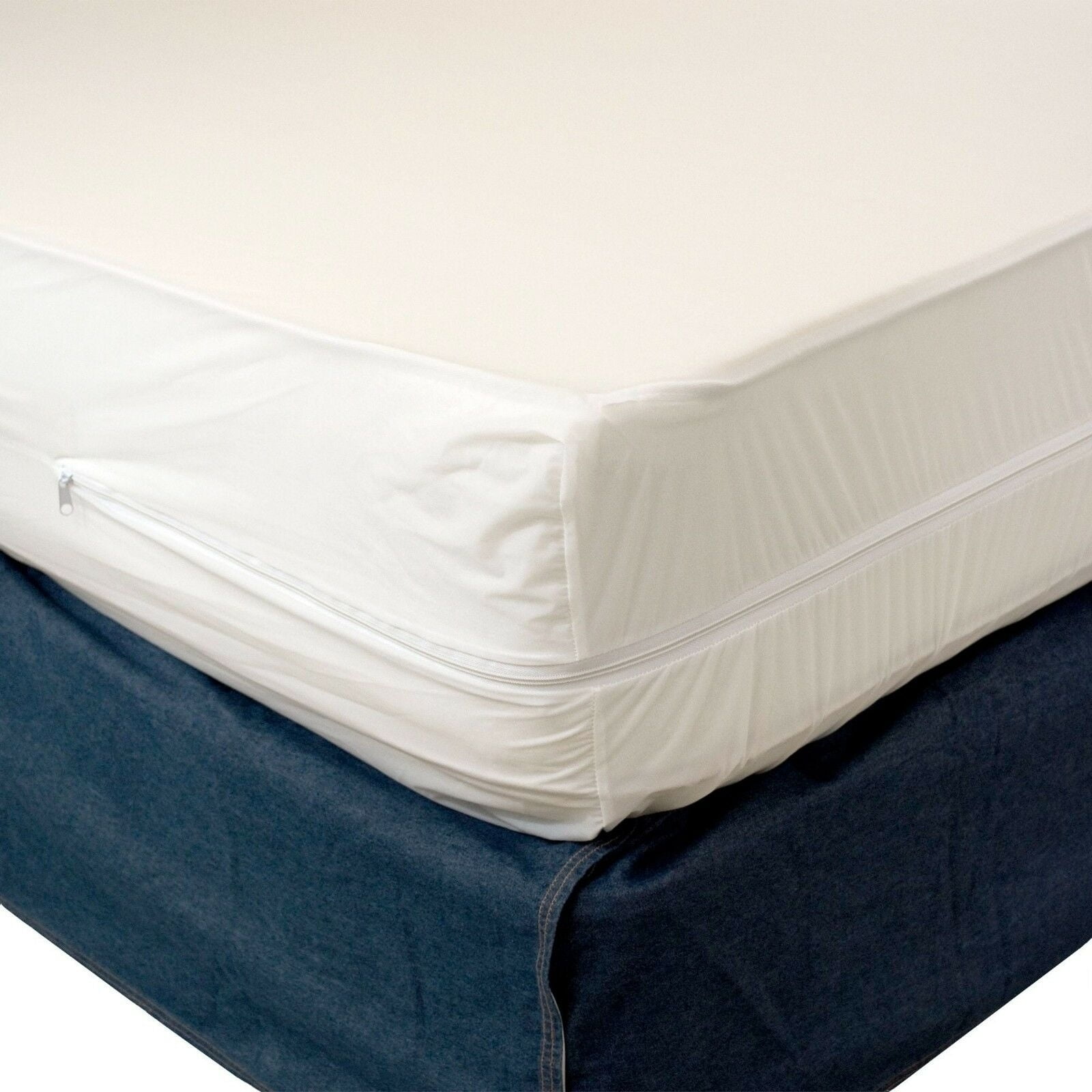 Bedecor Zippered Encasement Six Sides Waterproof Dust Mite Proof Bed Bug Proof Breathable Mattress Protector - Full, White