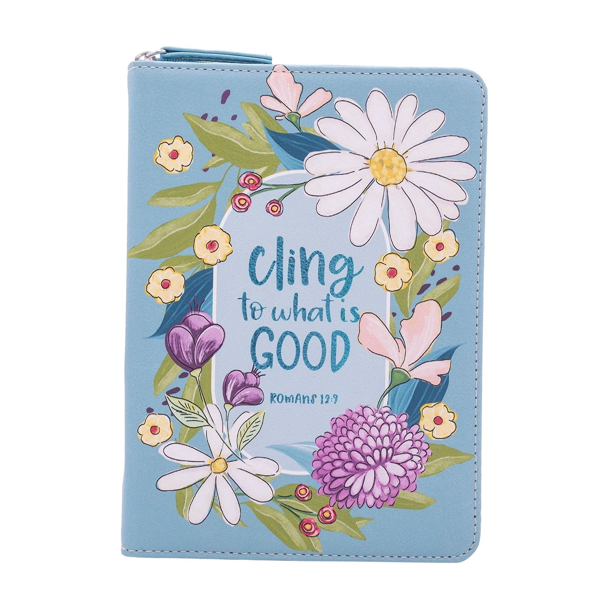 Zippered Faux Leather Journal: Cling to what is Good, Romans 12:9