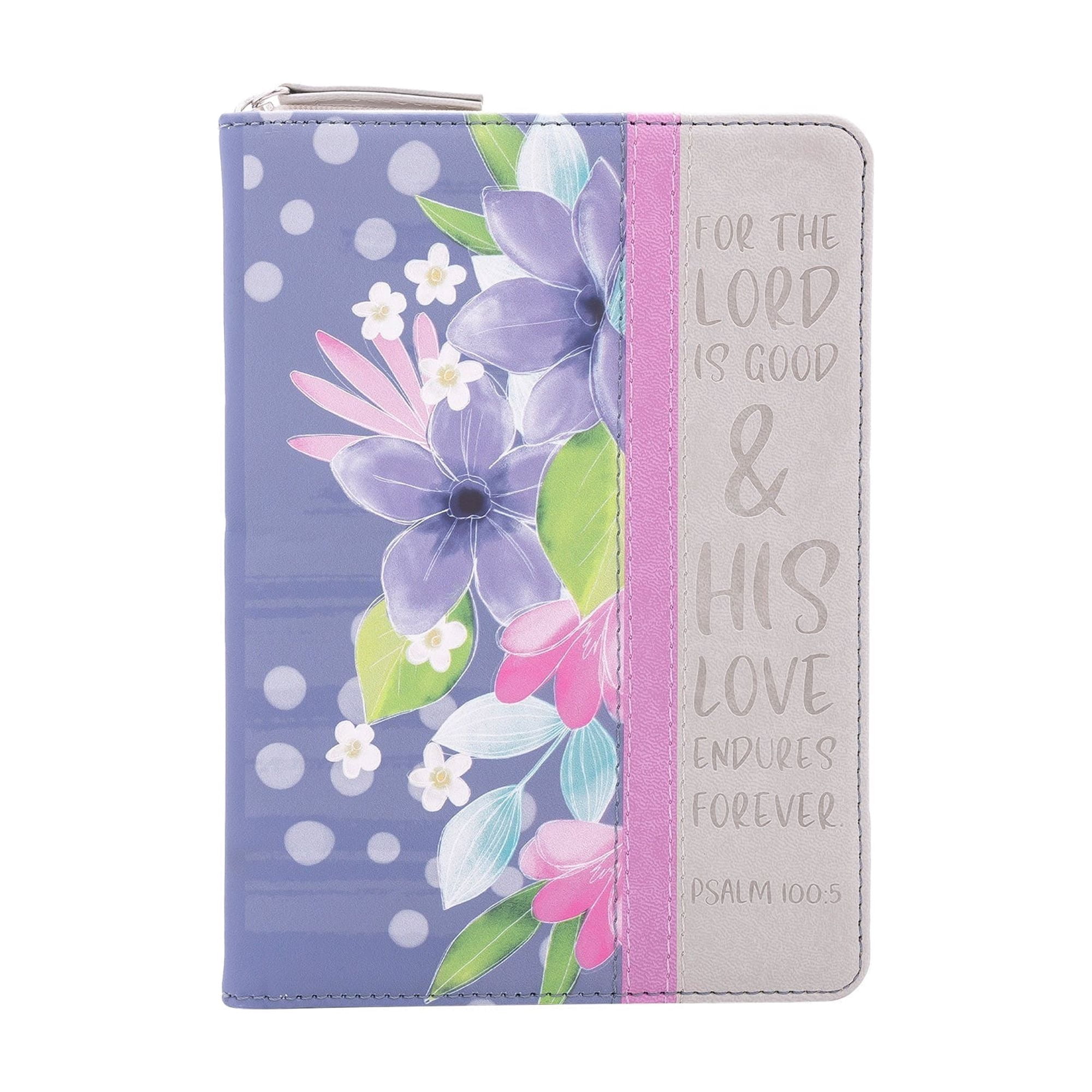 Zippered Faux Leather Journal: For the Lord is Good Psalm 100:5