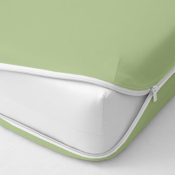 Zippered Fitted Sheet Twin Size 8 Deep Pocket Mattress Encasement  Solid Microfiber