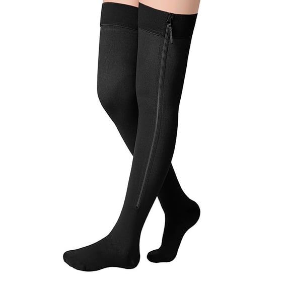 Zippered Highly Compression Socks For Leg Fatigue Relief Full Foot Coverage For Running Gym And Long Hour Standing