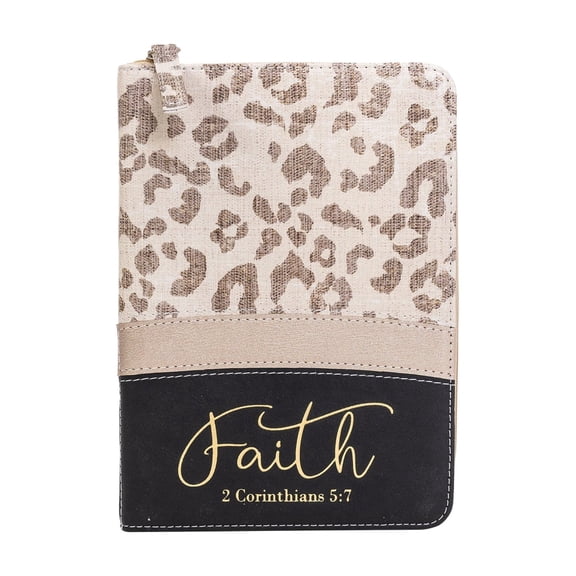 Zippered Journal: Leopard w/Metallic Gold Faith