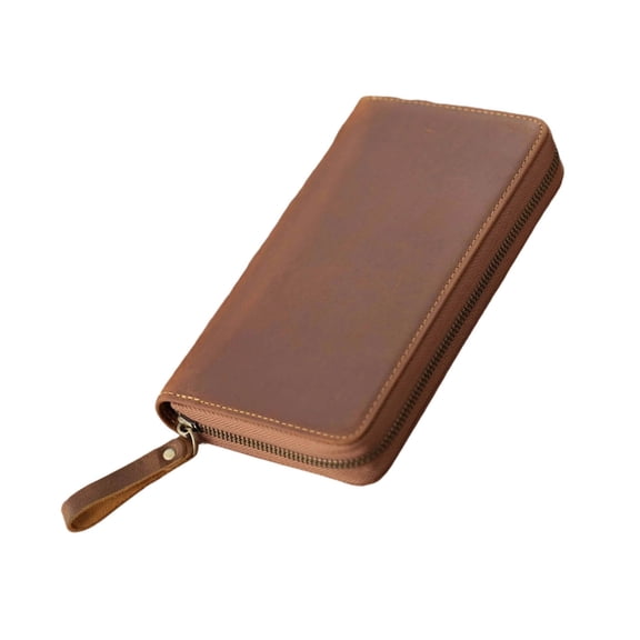 Zippered Leather Cover for 7.28x3.54In Pocket Notebook Field Notebook Journal