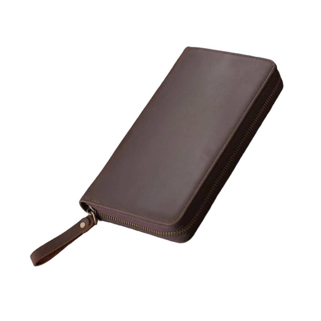 Zippered Leather Cover for 7.28x3.54In Pocket Notebook Field Notebook Journal