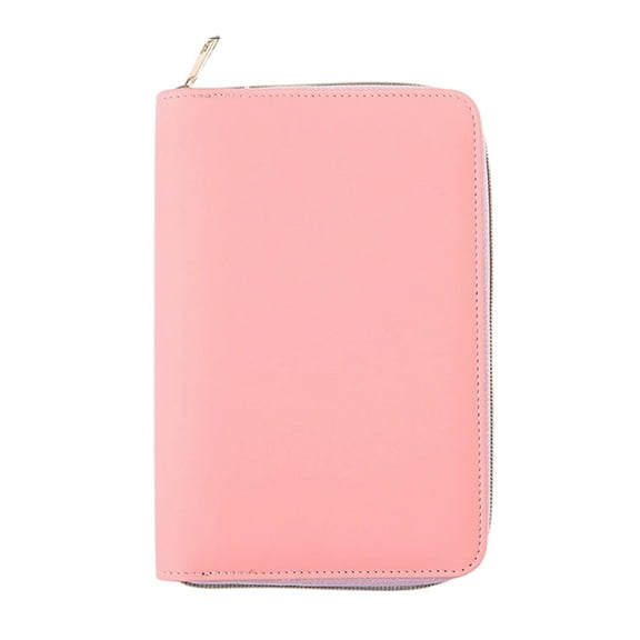 Zippered Leather Notebook Binder Cover, 6-Ring Refillable with Card Pocket & Pen Slot