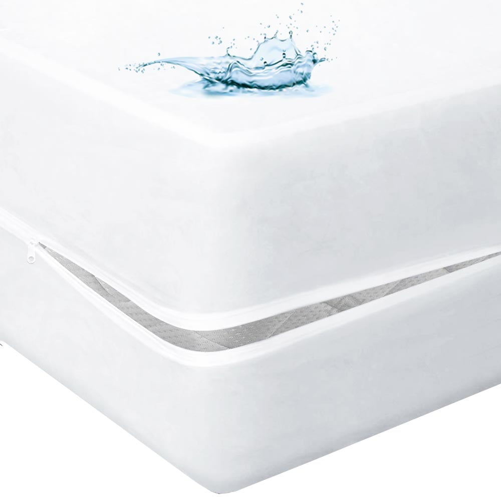 Zippered Mattress Protector Waterproof Encasement Queen Size Bed Cover