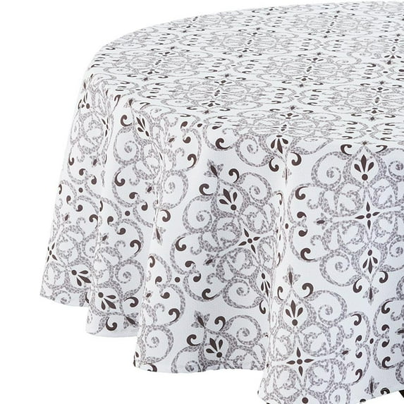 Zippered Outdoor Umbrella Hole Tablecloths - Mosaicl 60" Round