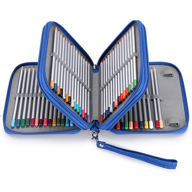 Zippered Pencil Case-Canvas Handy Pencil Holders for for Watercolor Pencils,Colored Pencils, Pencils