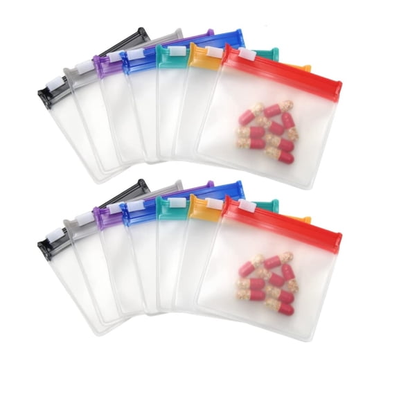 Zippered Pill Pouch Set,Travel Reusable Small Plastic Pill Bags,35pcs Self Seal Plastic Pill Packets,Daily Medicine Organizer for Indoor and Outdoor