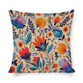 thumbnail image 1 of Zippered Pillow Cover Farmhouse Shabby Chic Vintage Floral Cushion Case Colorful Mediterranean Vintage Floral Pattern Sofa Pillows Gifts for Home Decor 16"x16", 1 of 7