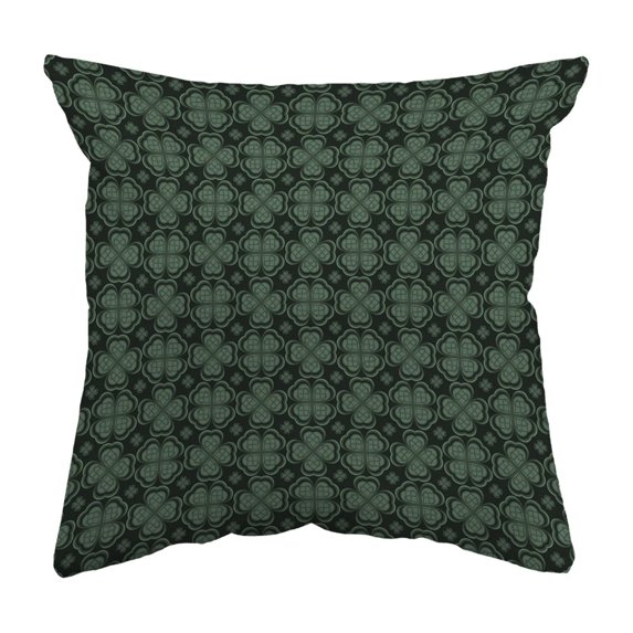 Zippered Pillow Four Leaf Clover Pattern