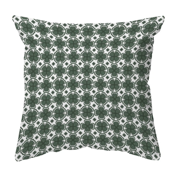 Zippered Pillow Shell Four Leaf Clover Pattern