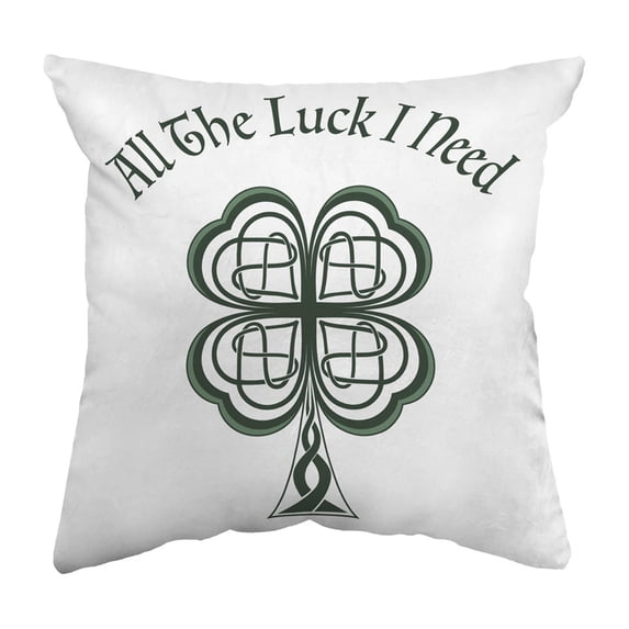 Zippered Pillow Shell Lucky Four Leaf Clover