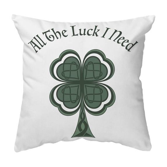 Zippered Pillow Shell Lucky Four Leaf Clover